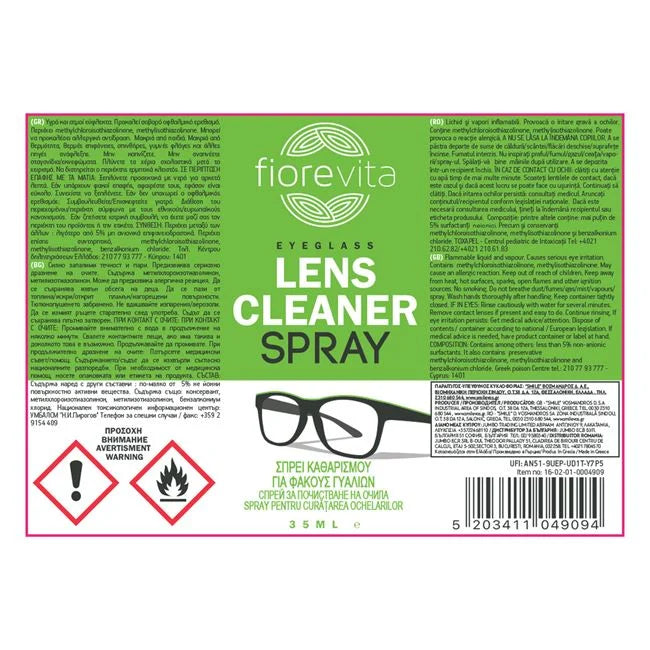 Spray Curatare Lentile Ochelari Fiorevita - 35ml