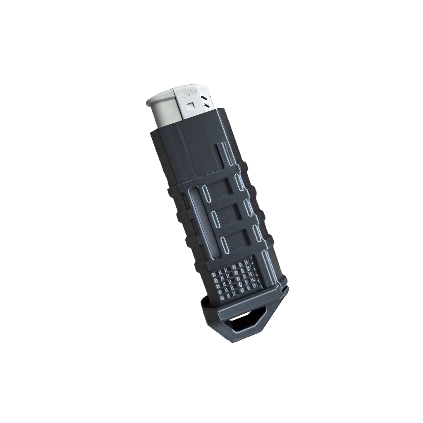 Husă pentru Brichetă BIC Mare – Design Titan Grey Silk cu Agățătoare